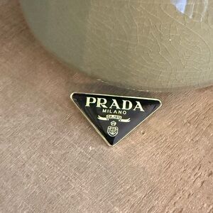 Black Enamel Triangle Logo Style Gold Tone Brooch